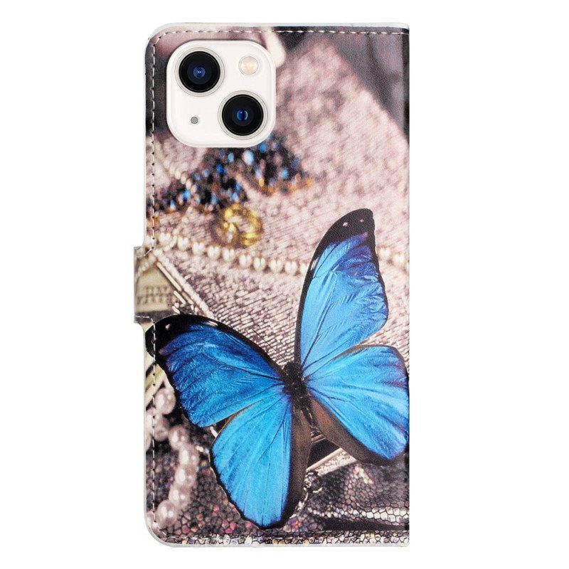 Fodral iPhone 15 Plus Blå Fjäril