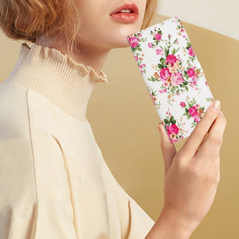 Fodral iPhone 15 Plus Med Kedjar Blommor Med Rem