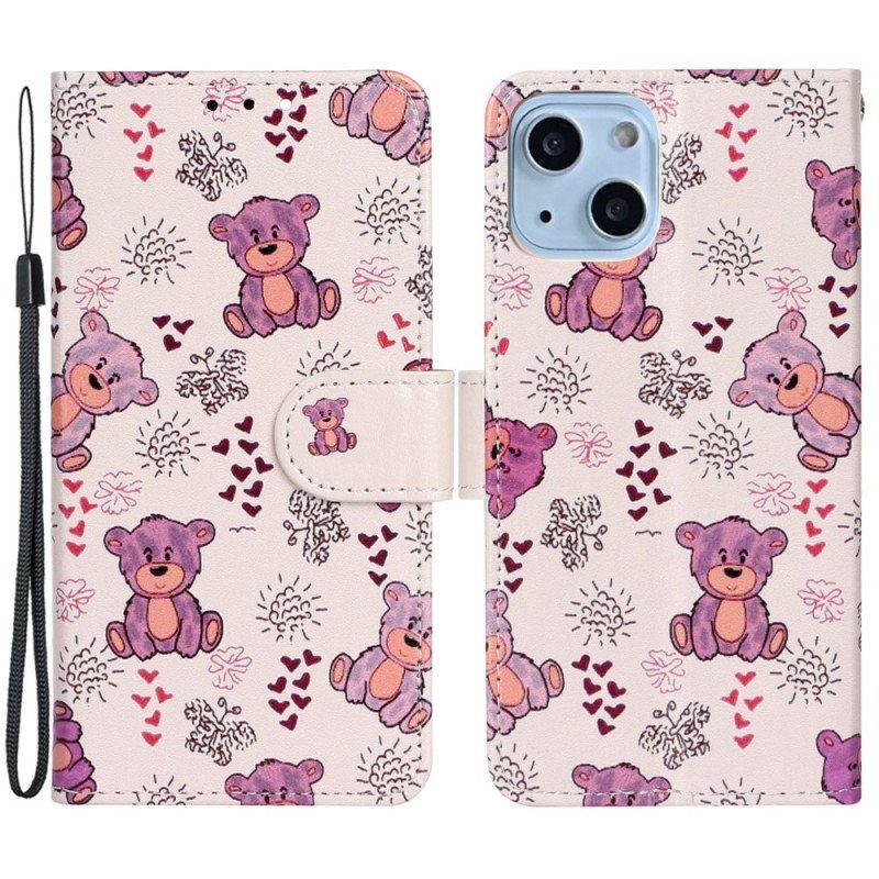 Fodral iPhone 15 Plus Med Kedjar Lanyard Bears