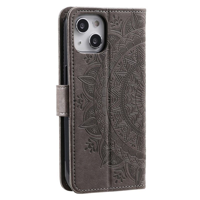 Fodral iPhone 15 Plus Solmandala Med Snörband
