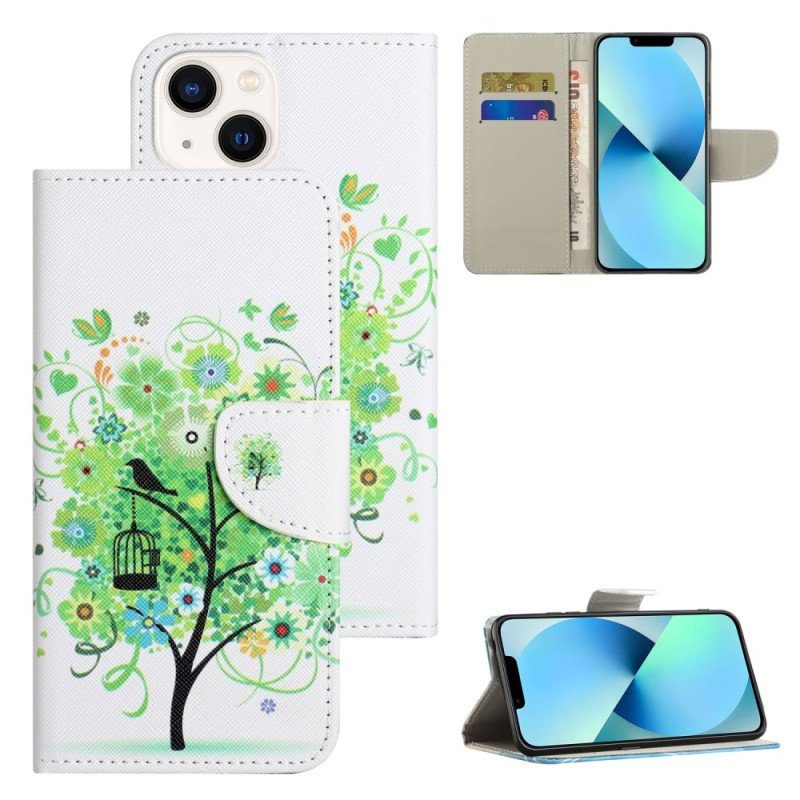 Fodral iPhone 15 Plus Träd Med Grönt Bladverk