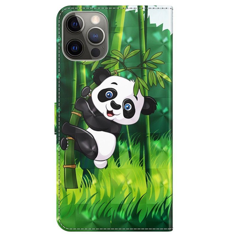 Fodral iPhone 15 Pro Max Med Kedjar 3d Bamboo Panda Med Rem