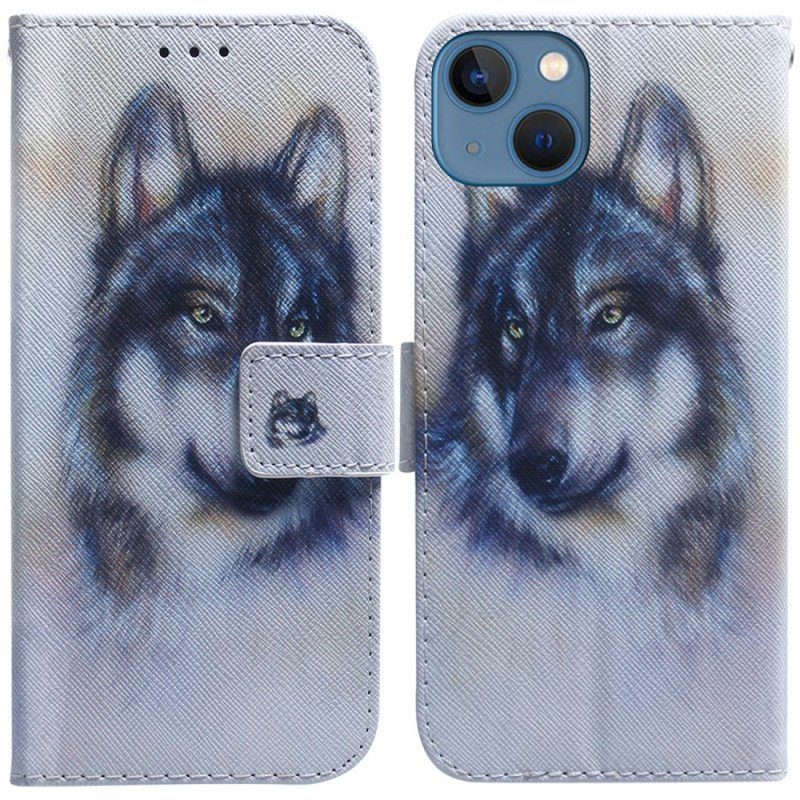 Fodral iPhone 15 Wolf Akvarell