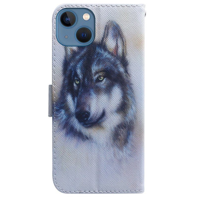 Fodral iPhone 15 Wolf Akvarell