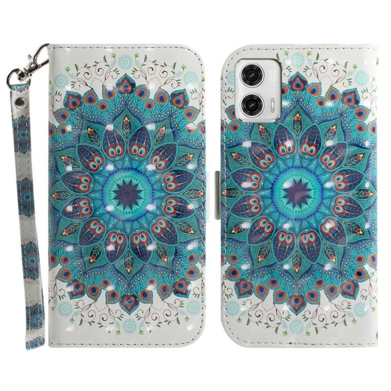 Fodral Moto G73 5G Med Kedjar Strappy Mandala