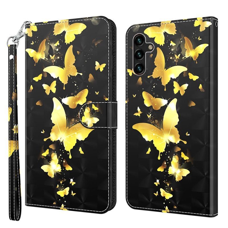 Fodral Samsung Galaxy A13 5G / A04s Gula Fjärilar