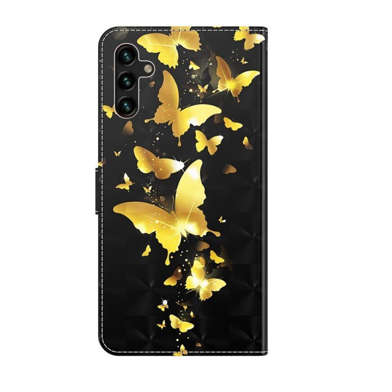 Fodral Samsung Galaxy A13 5G / A04s Gula Fjärilar