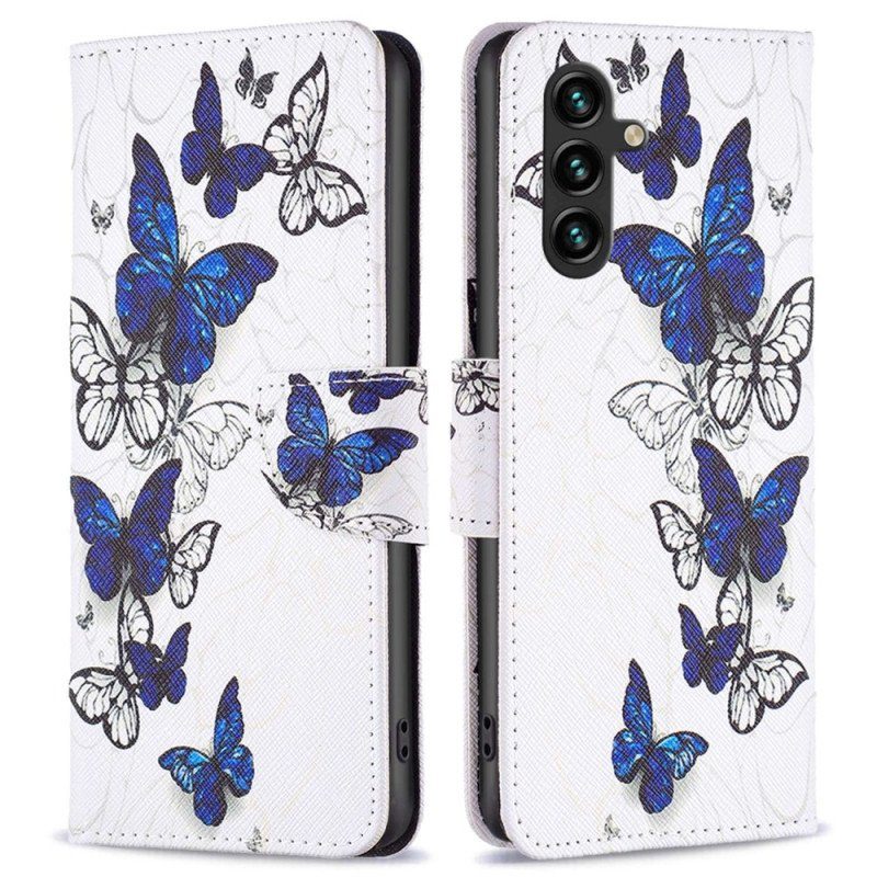 Fodral Samsung Galaxy A14 / A14 5G Färgglada Fjärilar