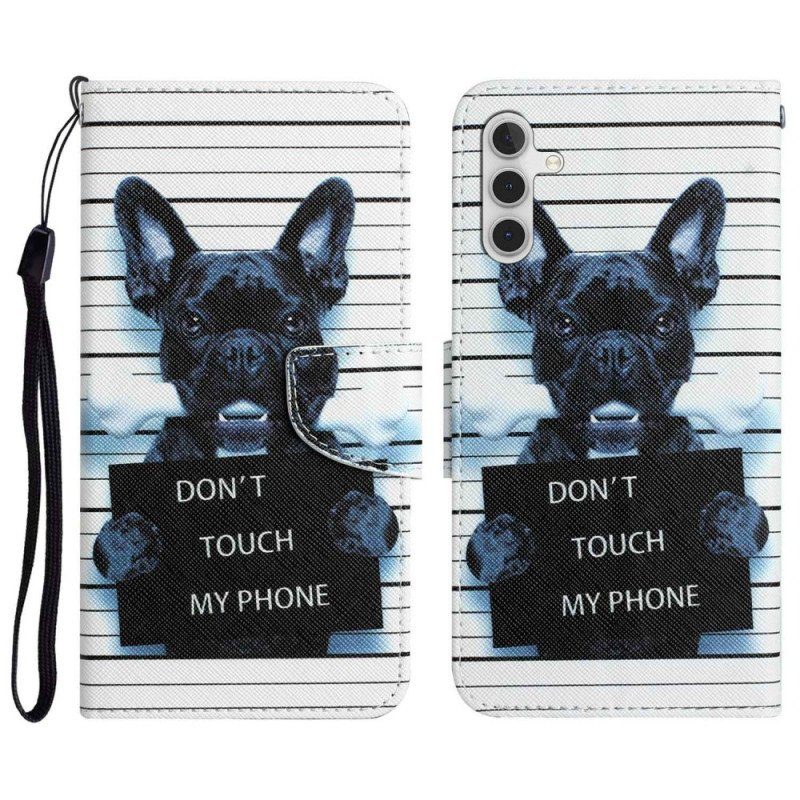 Fodral Samsung Galaxy A14 / A14 5G Med Kedjar Hund Rör Inte Med Lanyard