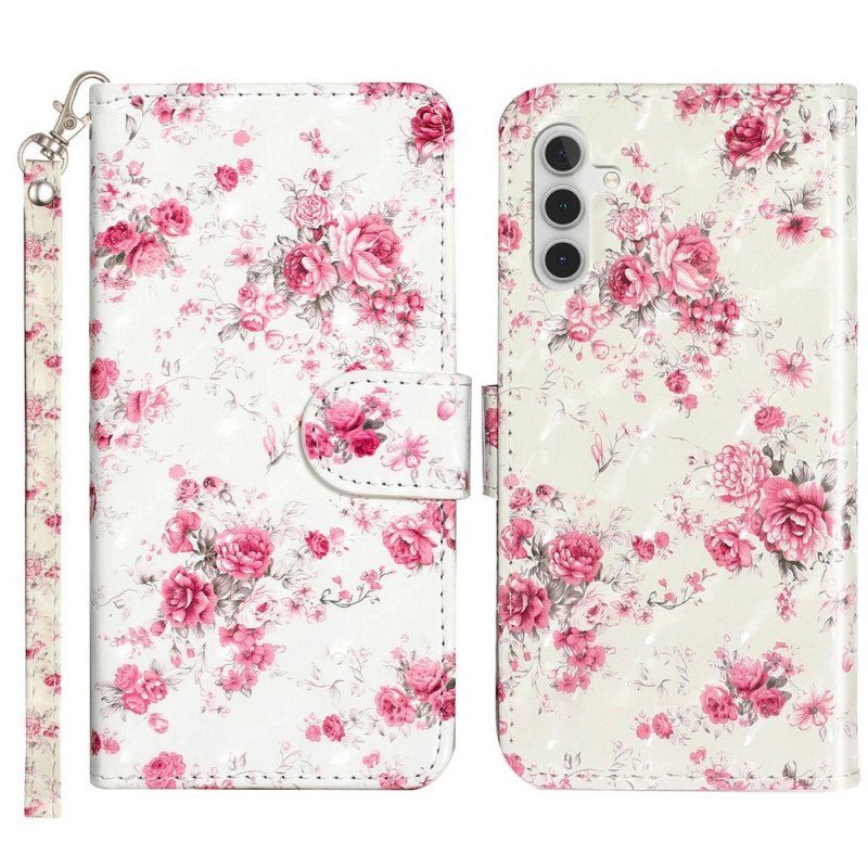 Fodral Samsung Galaxy A14 / A14 5G Med Kedjar Rem Liberty Flowers