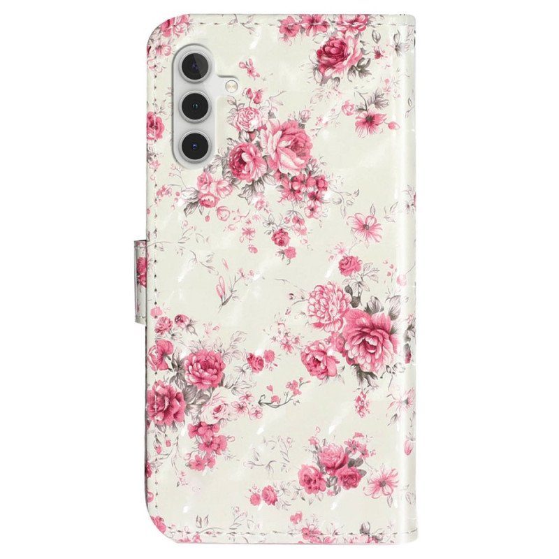 Fodral Samsung Galaxy A14 / A14 5G Med Kedjar Rem Liberty Flowers