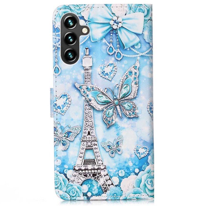 Fodral Samsung Galaxy A54 5G Eiffeltornet Fjärilar