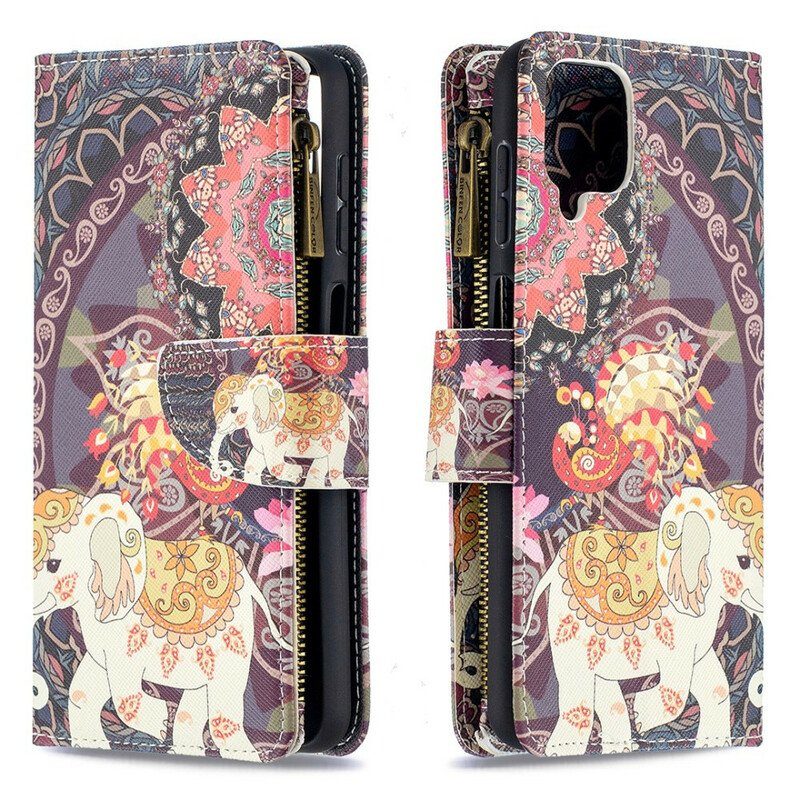 Fodral Samsung Galaxy M12 / A12 Elephant Zip-ficka
