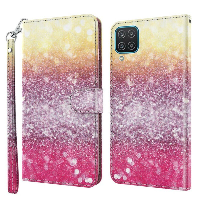 Fodral Samsung Galaxy M12 / A12 Magenta Glittergradient