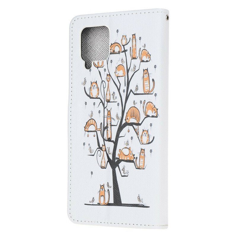 Fodral Samsung Galaxy M12 / A12 Med Kedjar Funky Cats Med Rem