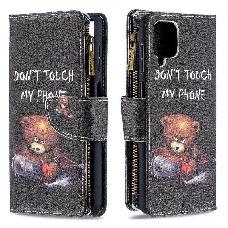 Fodral Samsung Galaxy M12 / A12 Pocketbjörn Med Dragkedja