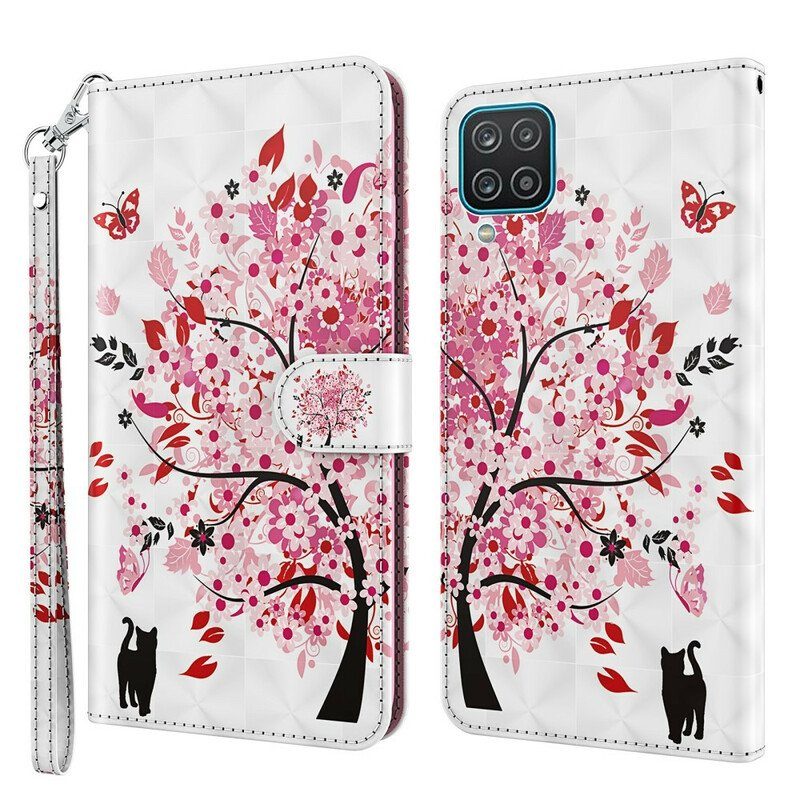 Fodral Samsung Galaxy M12 / A12 Rosa Träd