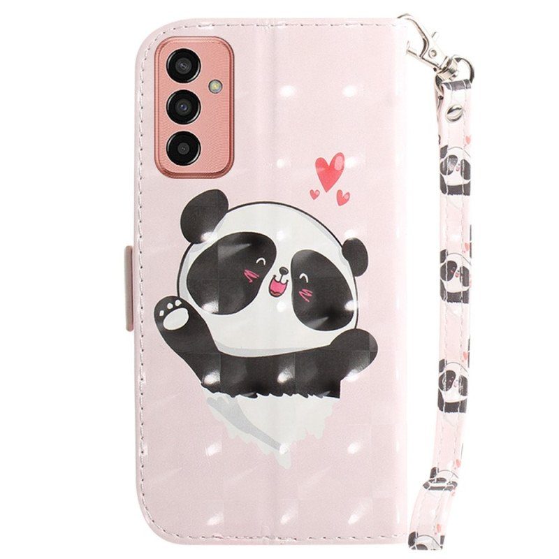 Fodral Samsung Galaxy M13 Älskar Panda Med Snodd