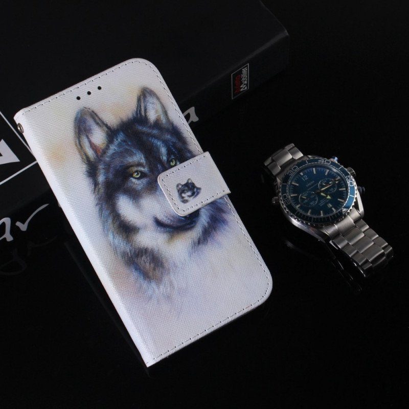Fodral Samsung Galaxy M13 Med Kedjar Strappy Akvarellhund