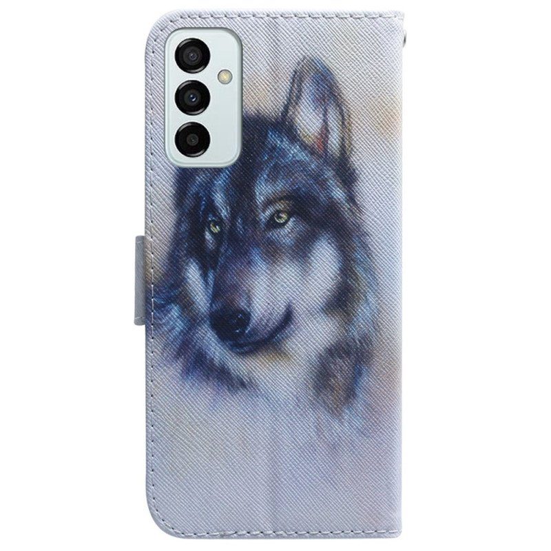 Fodral Samsung Galaxy M13 Med Kedjar Strappy Akvarellhund