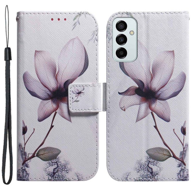 Fodral Samsung Galaxy M13 Med Kedjar Strappy Vintage Blomma