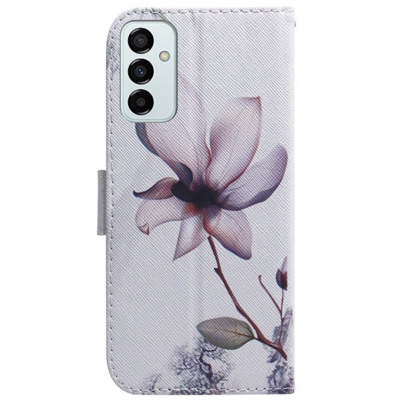 Fodral Samsung Galaxy M13 Med Kedjar Strappy Vintage Blomma