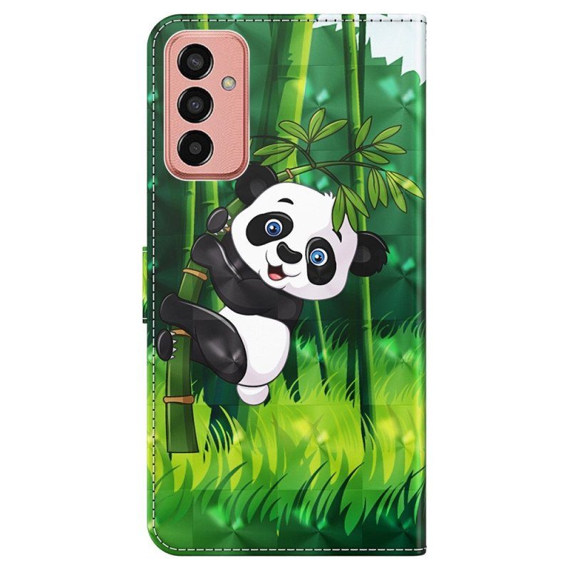 Fodral Samsung Galaxy M13 Panda Och Bambu Med Snodd