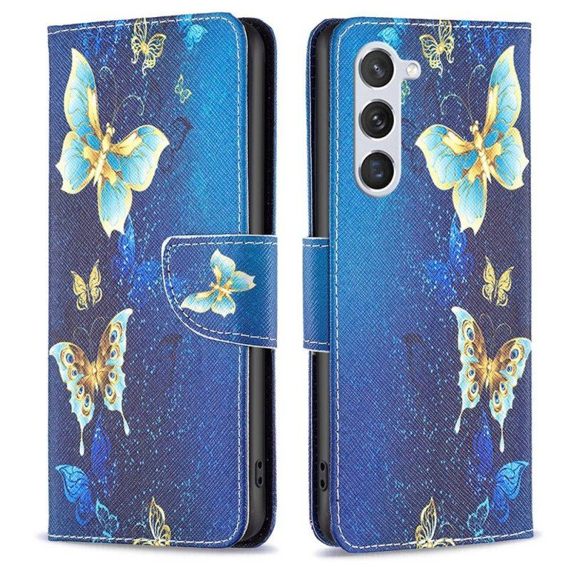 Fodral Samsung Galaxy S23 5G Gyllene Fjärilar