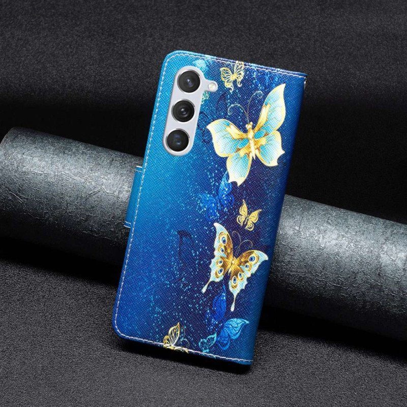 Fodral Samsung Galaxy S23 5G Gyllene Fjärilar