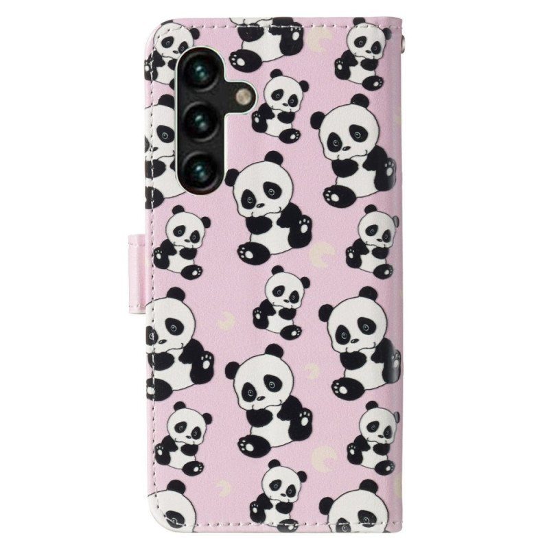 Fodral Samsung Galaxy S23 5G Med Kedjar Strappy Pandas