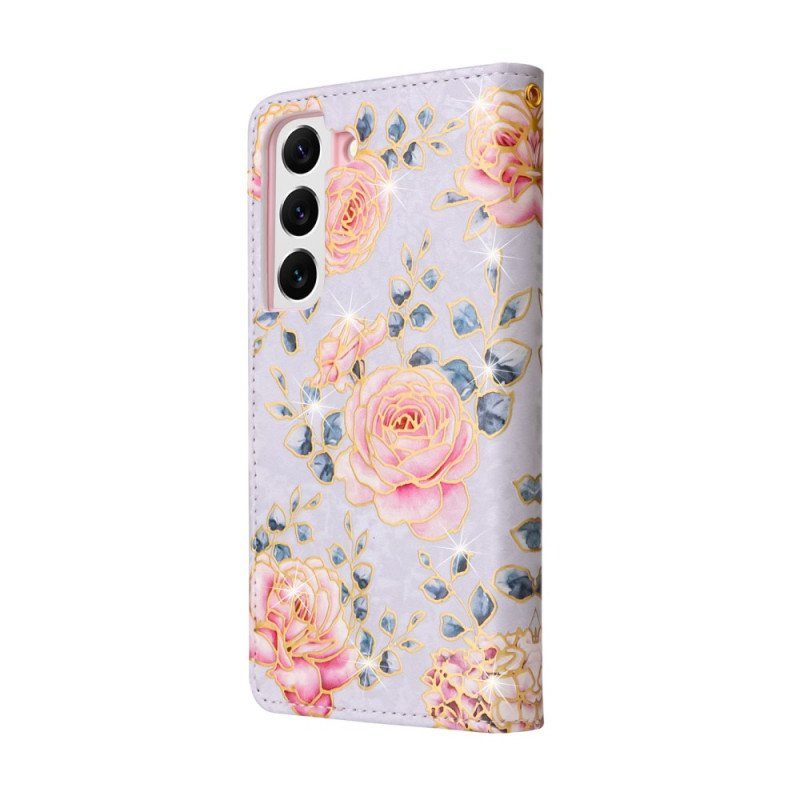 Fodral Samsung Galaxy S23 5G Rfid-blommor Med Snodd