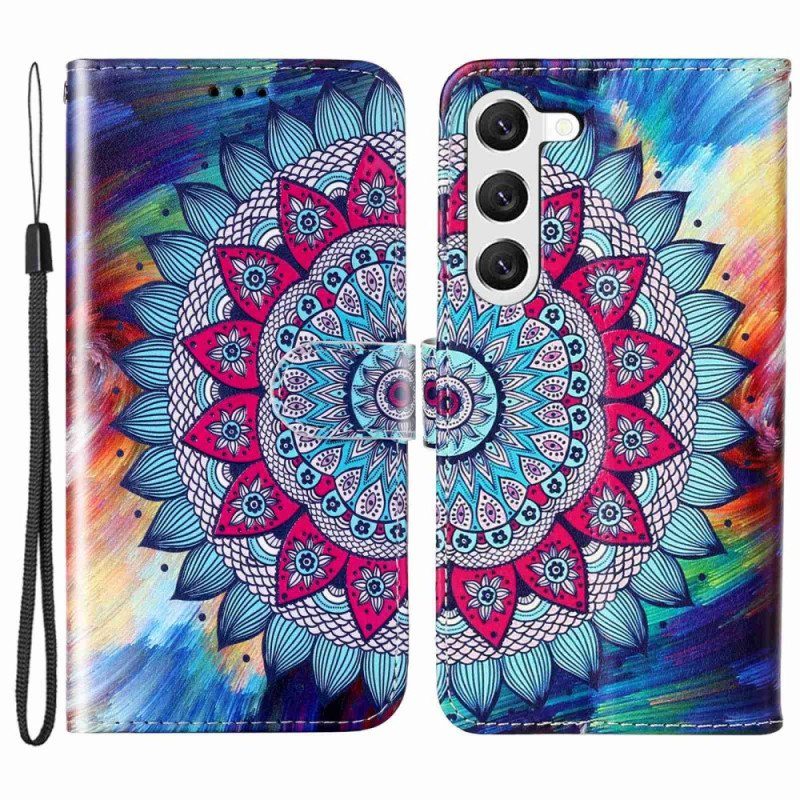 Fodral Samsung Galaxy S23 Plus 5G Med Kedjar Färgglad Strappy Mandala