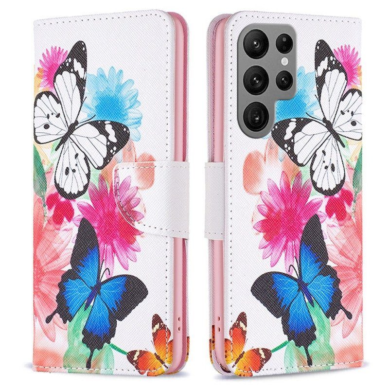 Fodral Samsung Galaxy S23 Ultra 5G Fjärilar