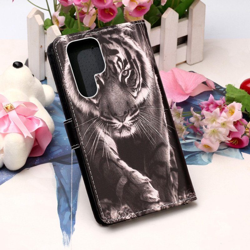 Fodral Samsung Galaxy S23 Ultra 5G Med Kedjar Strappy Night Tiger