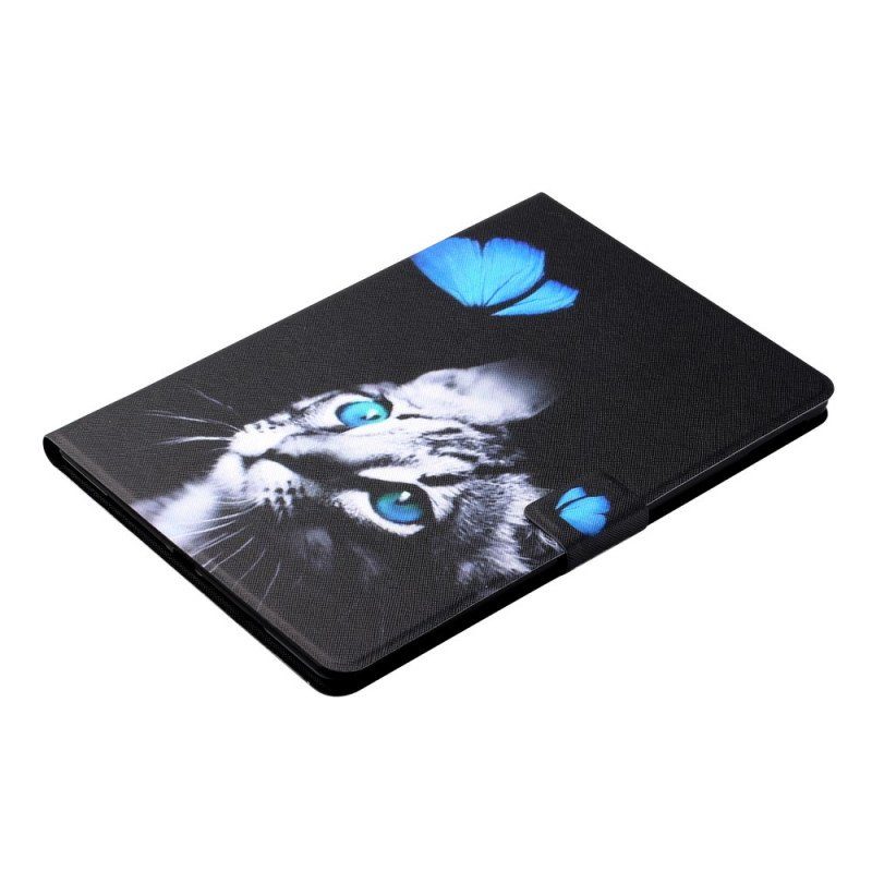 Fodral Samsung Galaxy Tab A8 (2021) Blå Katt Och Fjäril