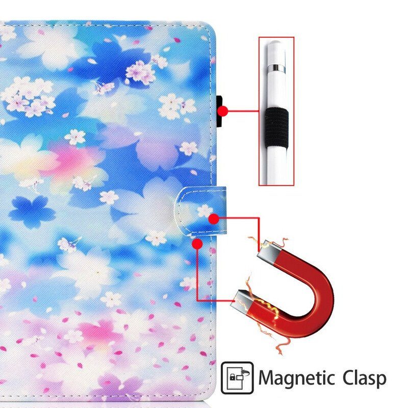 Fodral Samsung Galaxy Tab S8 / Tab S7 Akvarell Blommor