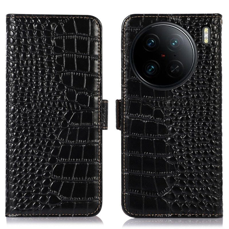 Fodral Vivo X90 Pro Crocodile Style Rfid