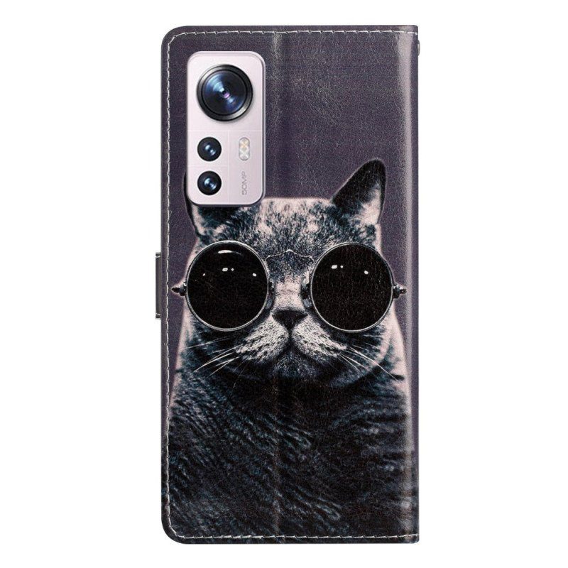 Fodral Xiaomi 12 Lite Med Kedjar Cat Strappy Glasögon