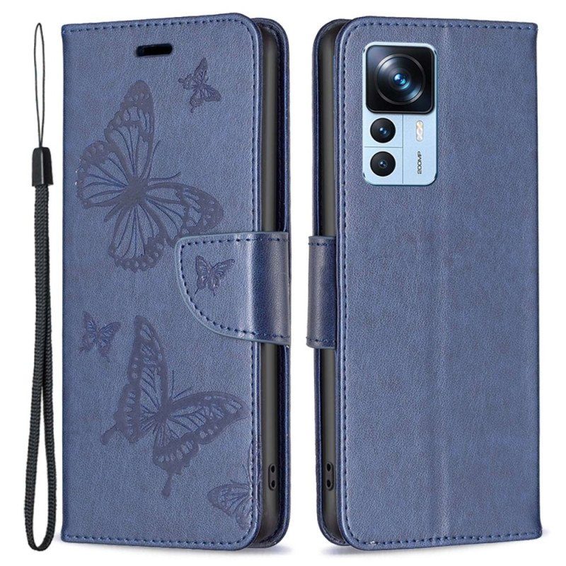 Fodral Xiaomi 12T / 12T Pro Med Kedjar Stringfjärilar