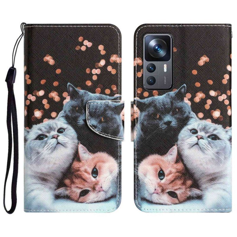 Fodral Xiaomi 12T / 12T Pro Med Kedjar Tre Strappy Cats