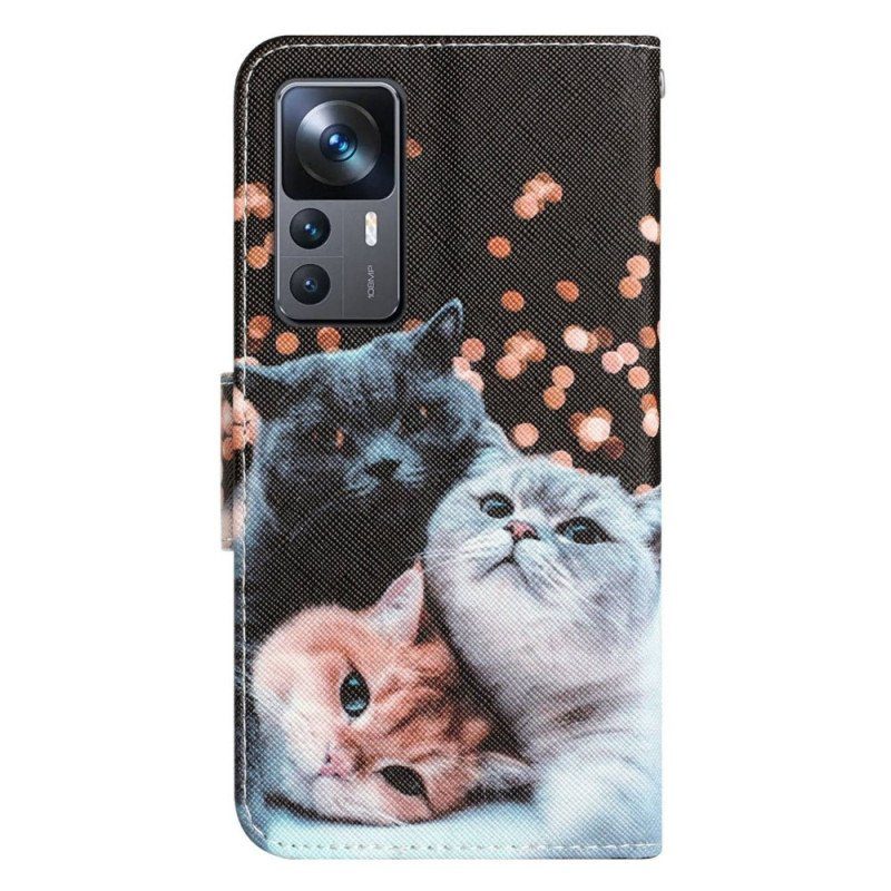 Fodral Xiaomi 12T / 12T Pro Med Kedjar Tre Strappy Cats