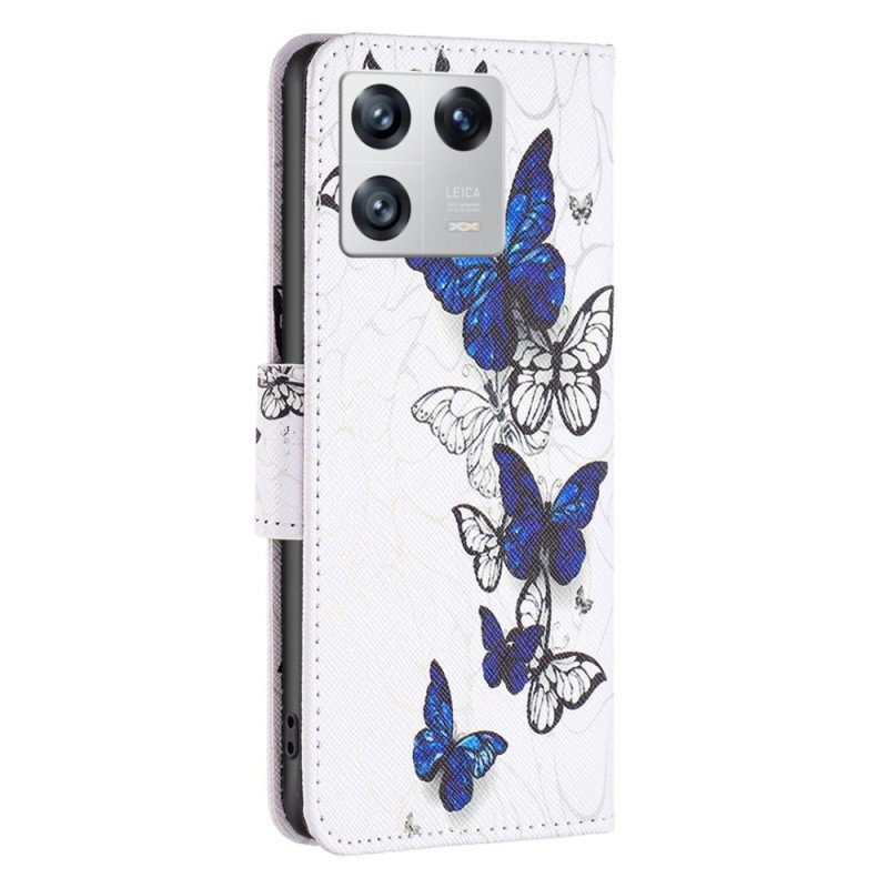 Fodral Xiaomi 13 Färgglada Fjärilar