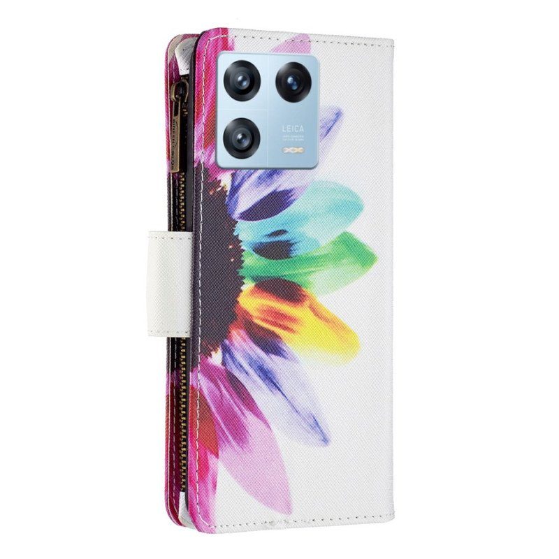 Fodral Xiaomi 13 Pro Blomma Blixtlåsficka