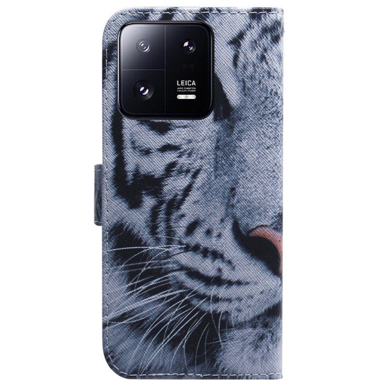 Fodral Xiaomi 13 Pro Med Kedjar Strappy White Tiger