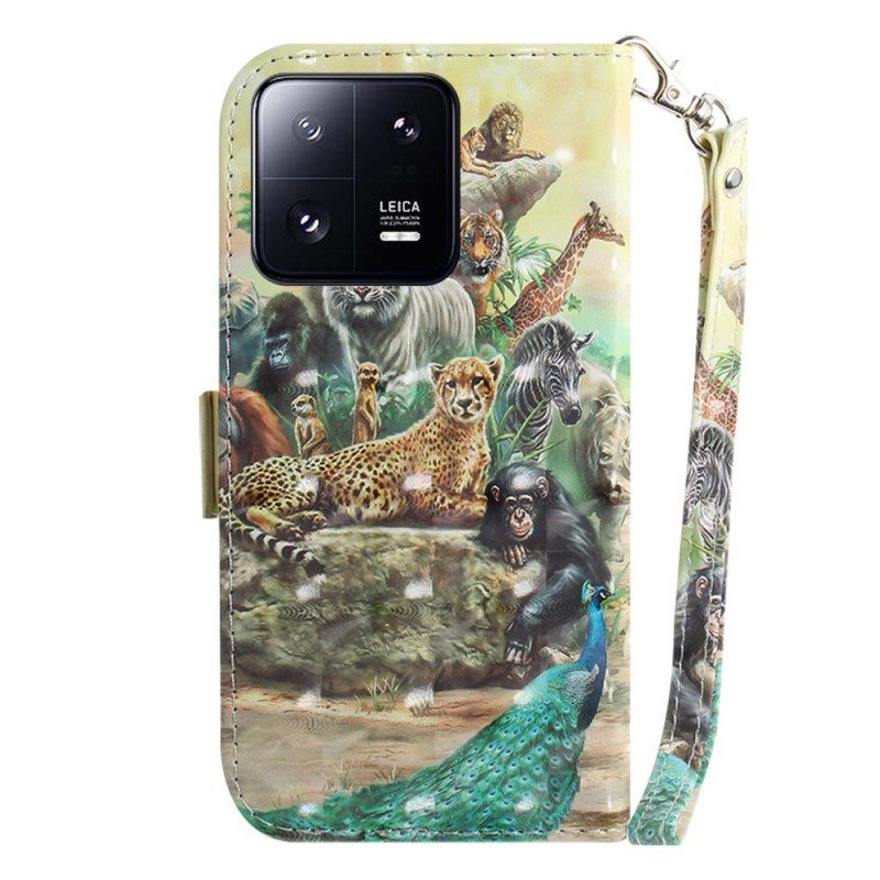 Fodral Xiaomi 13 Pro Med Kedjar Thong Safari Djur