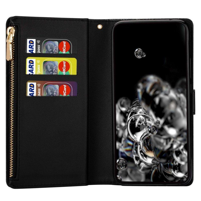 Fodral Xiaomi 13 Pro Plånboksfodral Plånbok Med Dragkedja I Paljetter