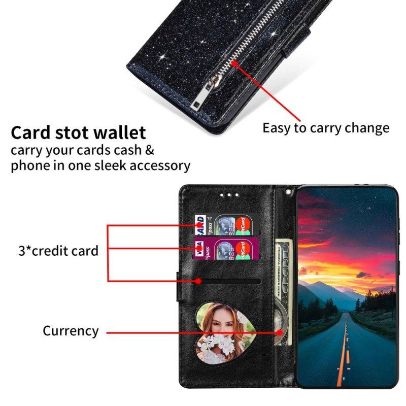 Fodral Xiaomi 13 Pro Plånboksfodral Plånbok Stil Med Paljetter