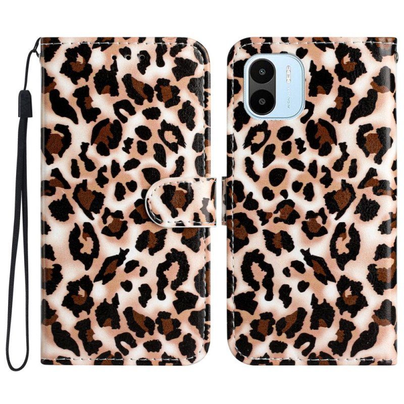 Fodral Xiaomi Redmi A1 Med Kedjar Strappy Leopardtryck