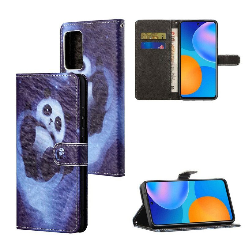 Fodral Xiaomi Redmi Note 10 5G Med Kedjar Panda Space Med Lanyard