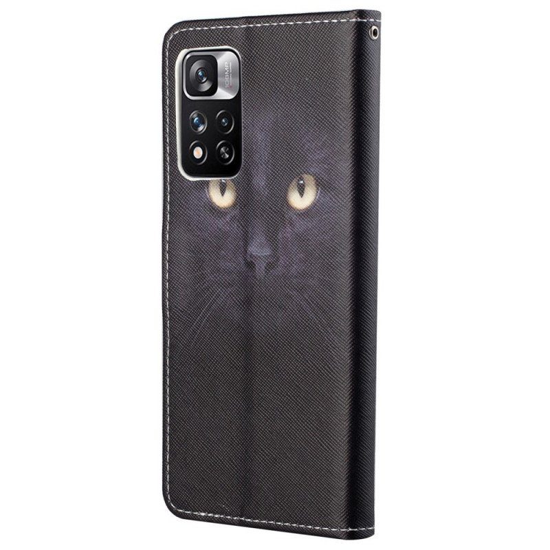 Fodral Xiaomi Redmi Note 11 Pro / 11 Pro 5G Med Kedjar Strappy Black Cat Eyes